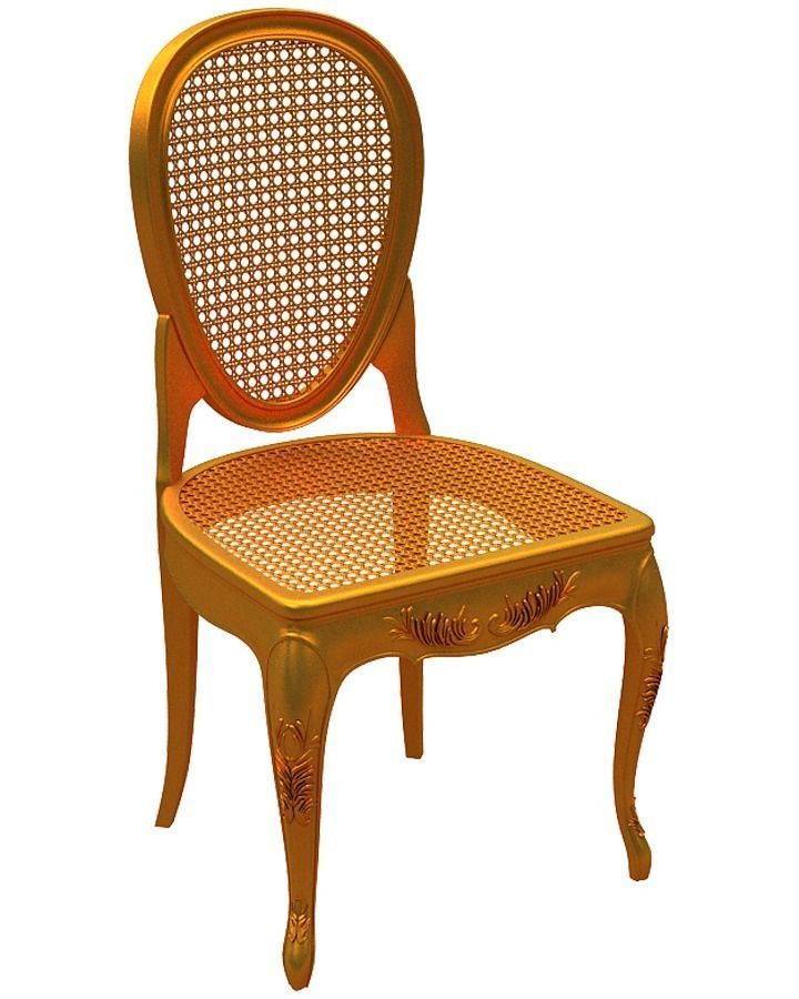 Classical Dining chair Low-poly 3D model_1