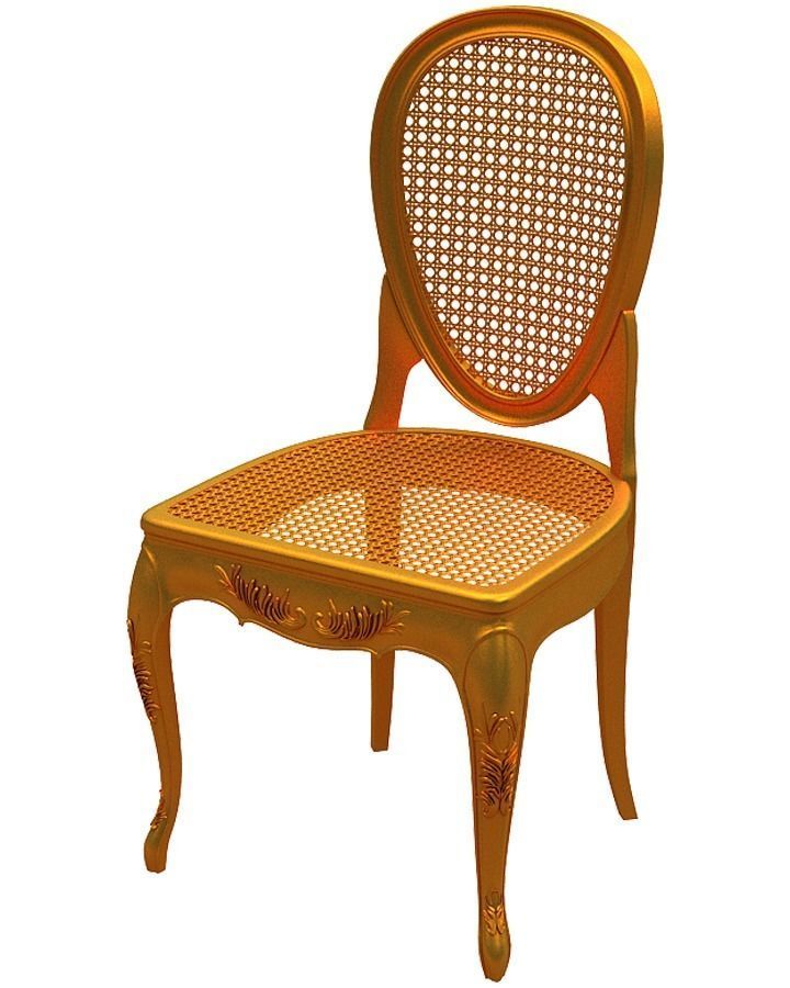Classical Dining chair Low-poly 3D model_5
