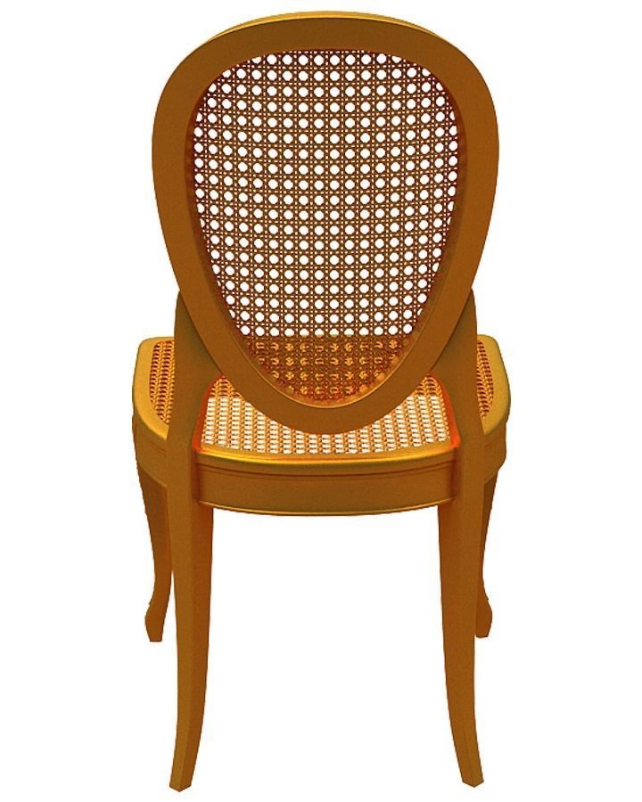 Classical Dining chair Low-poly 3D model_4