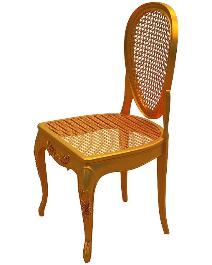 Classical Dining chair Low-poly 3D model_6