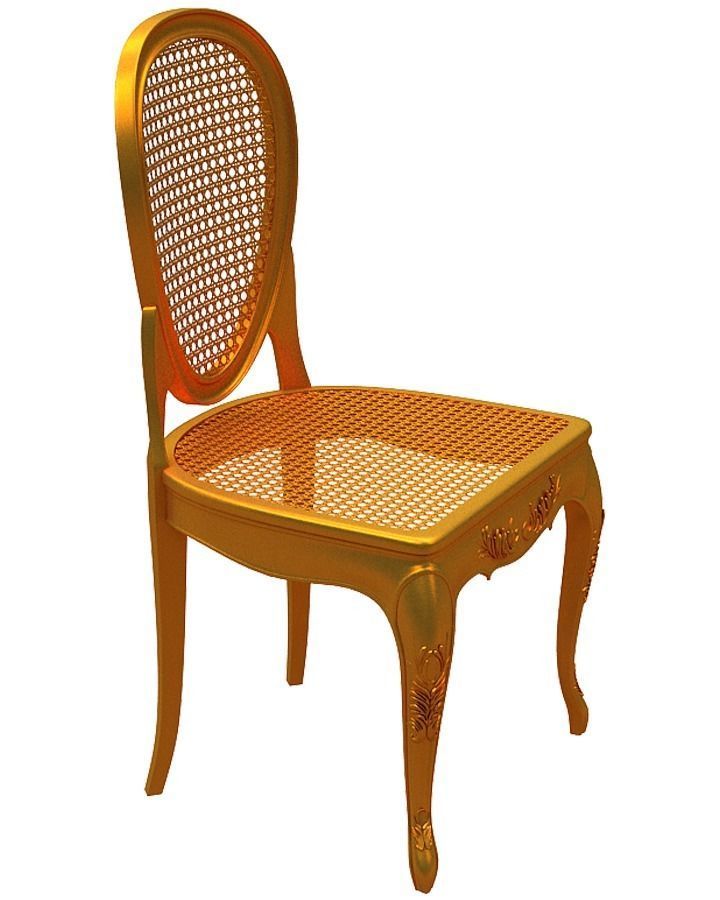 Classical Dining chair Low-poly 3D model_2