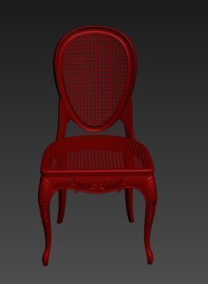 Classical Dining chair Low-poly 3D model_7