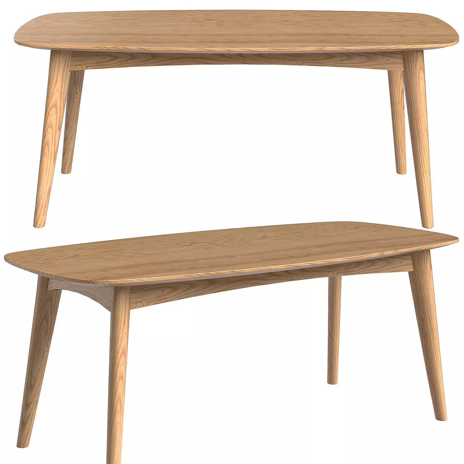 Oslo 180cm Oak Dining Table Low-poly 3D model_0