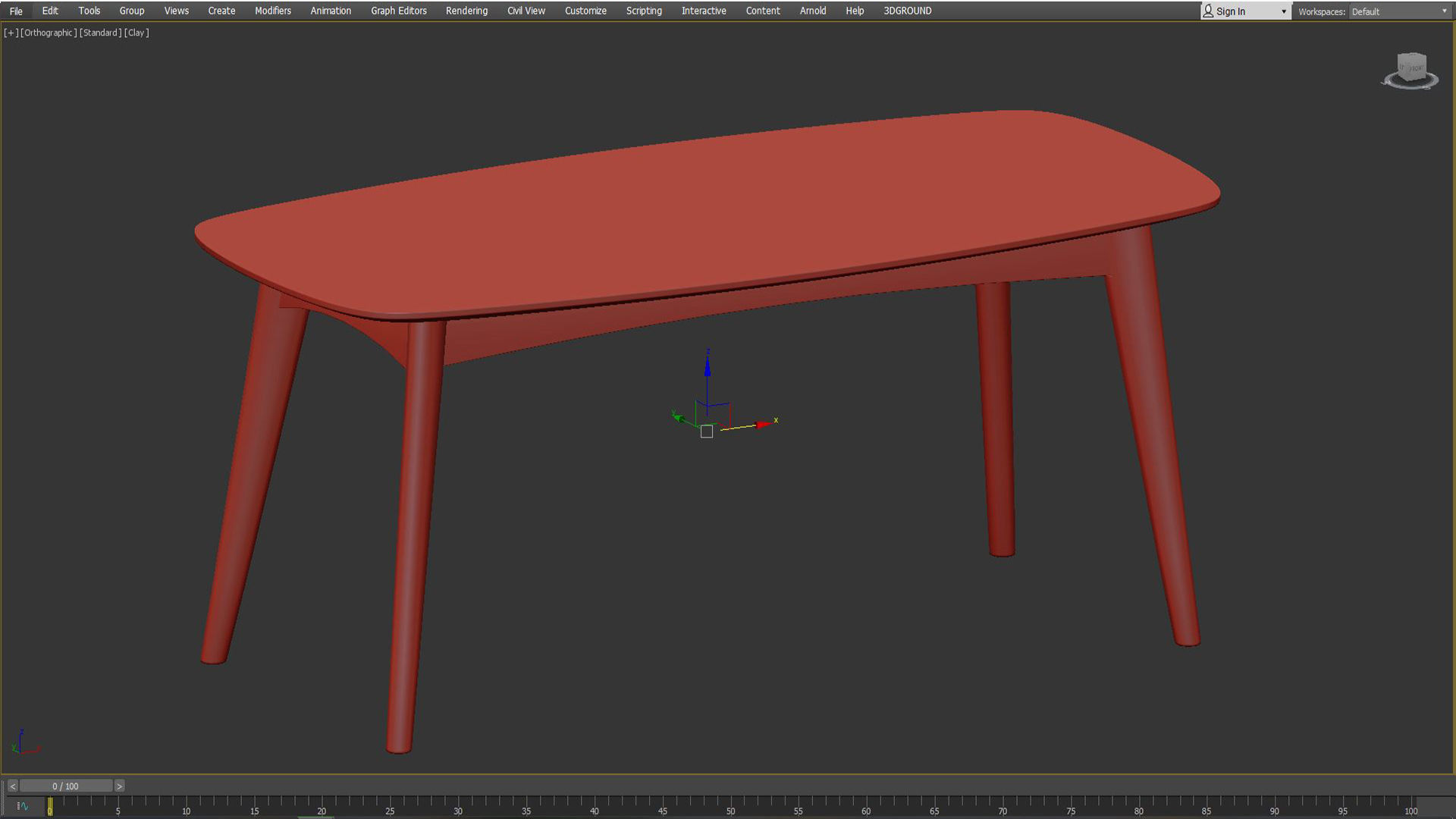 Oslo 180cm Oak Dining Table Low-poly 3D model_2