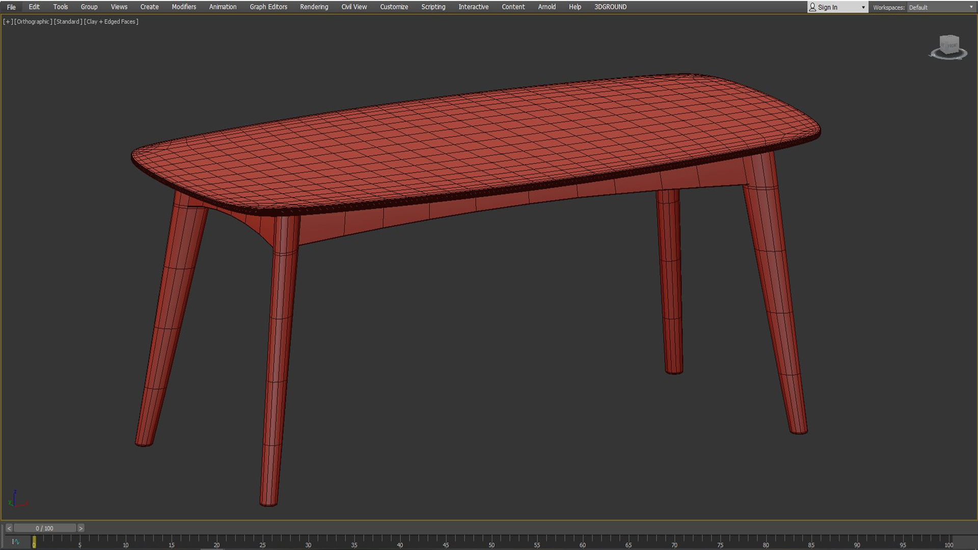 Oslo 180cm Oak Dining Table Low-poly 3D model_3