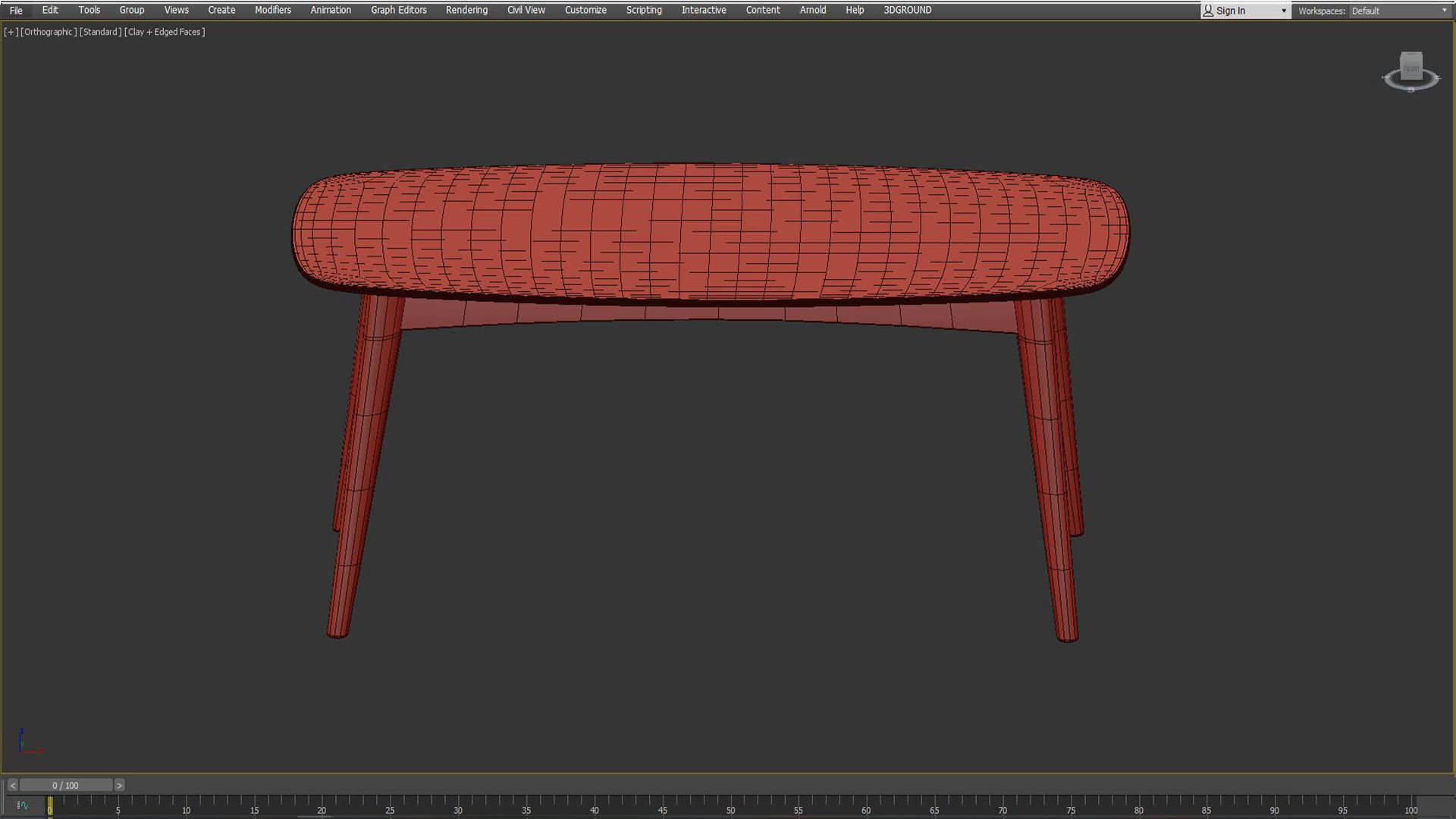 Oslo 180cm Oak Dining Table Low-poly 3D model_7