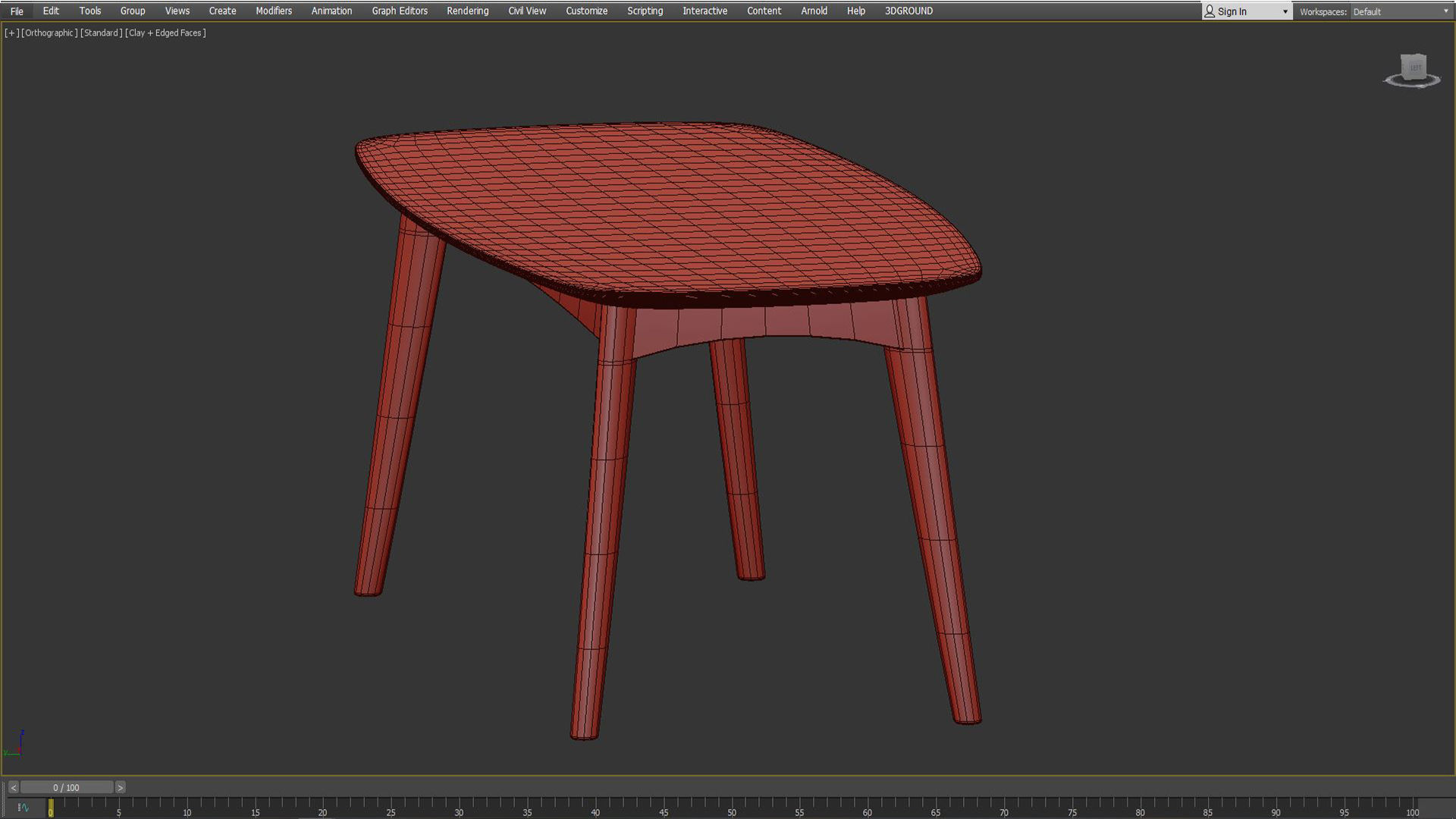 Oslo 180cm Oak Dining Table Low-poly 3D model_5