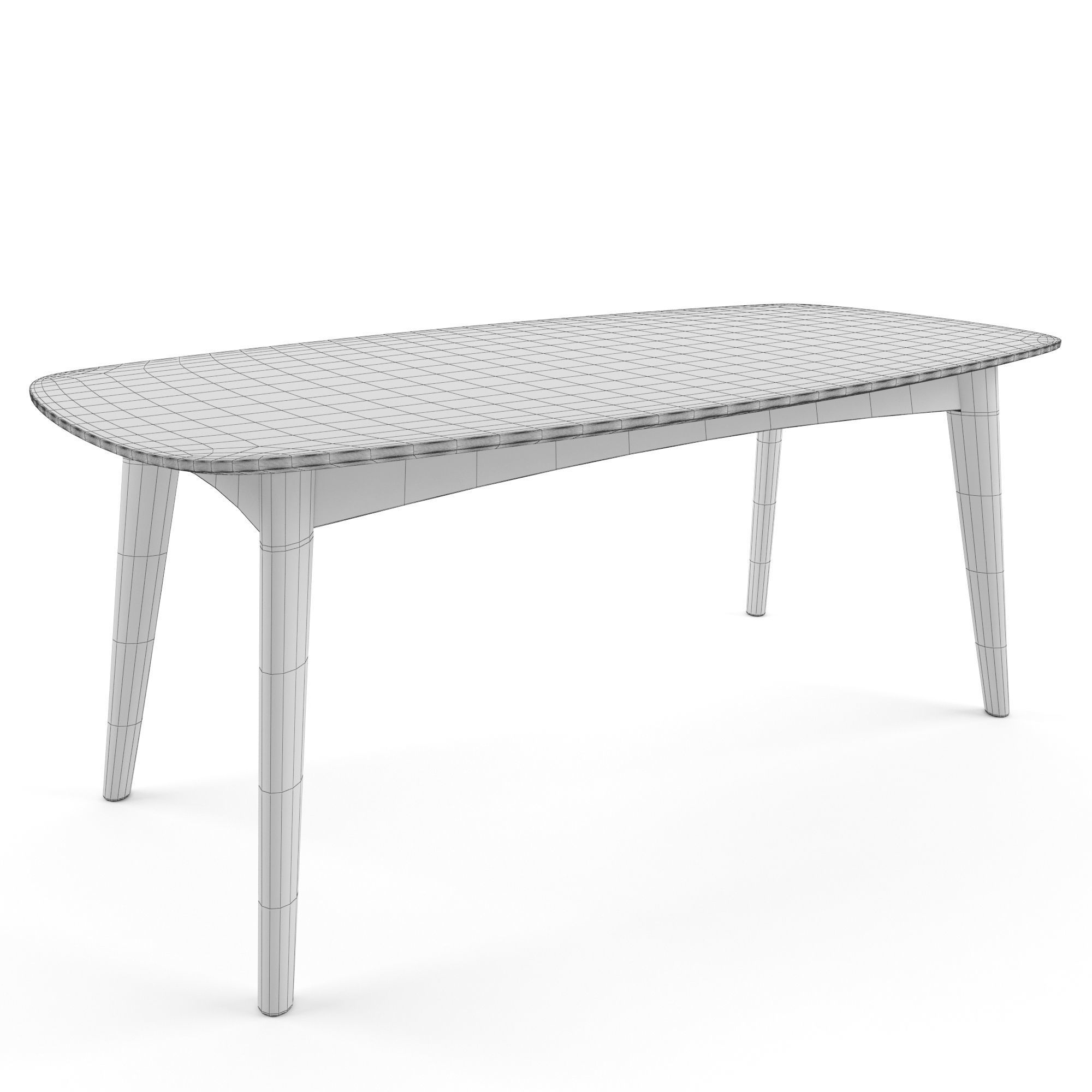 Oslo 180cm Oak Dining Table Low-poly 3D model_1