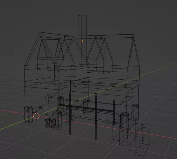 haunted house Low-poly 3D model_0