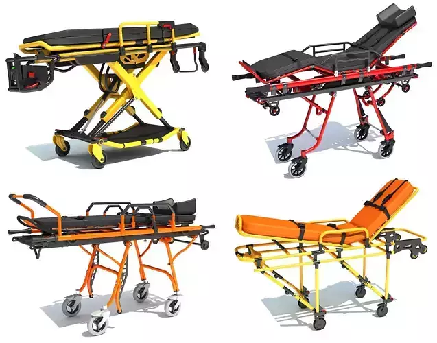 Ambulance Trolley Stretcher 3D Models 3D Model Collection