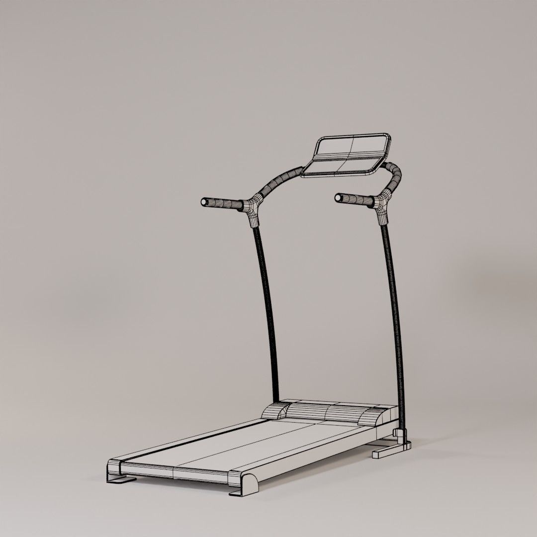 Treadmill tread machine Low-poly 3D model_5