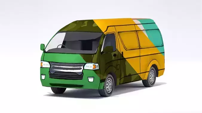 Low Poly Stylized Van Low-poly 3D model