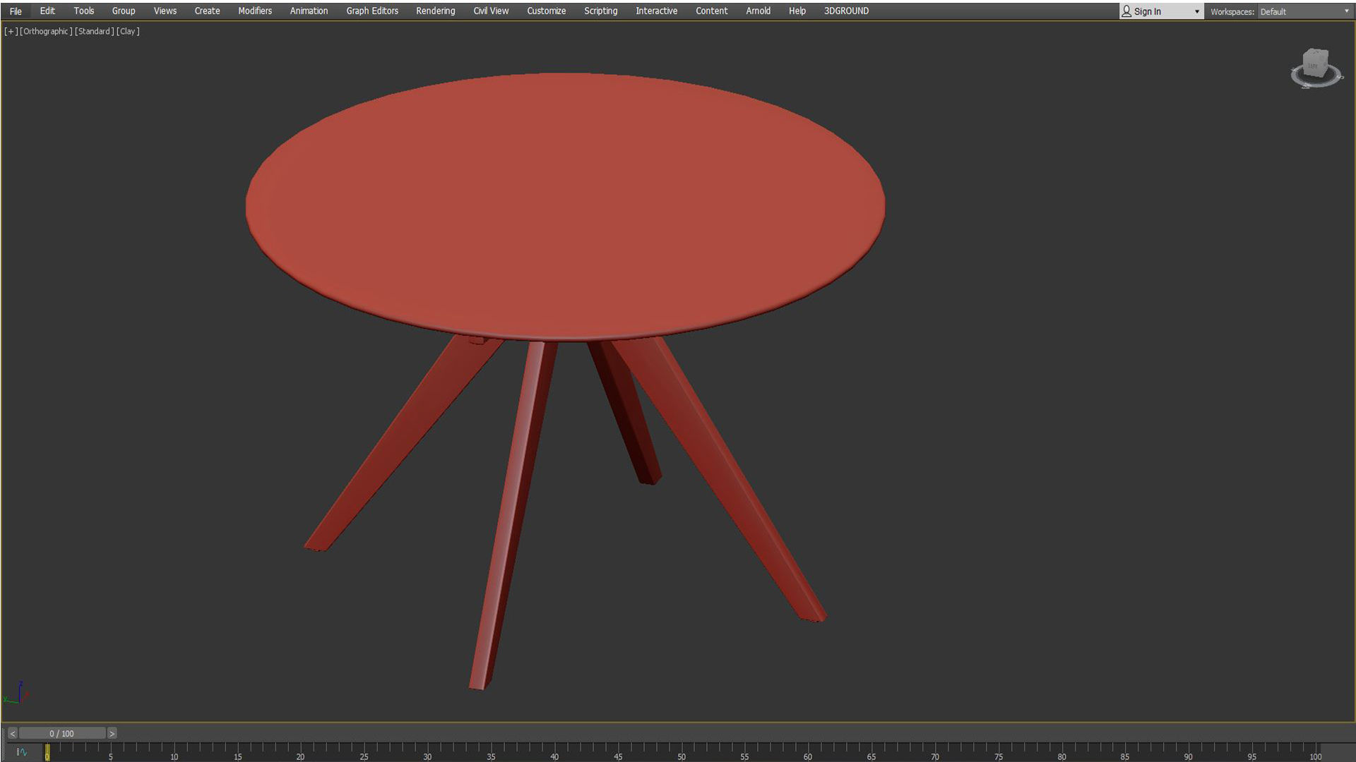 120cm Anders Round Glass-Top Dining Table Low-poly 3D model_6