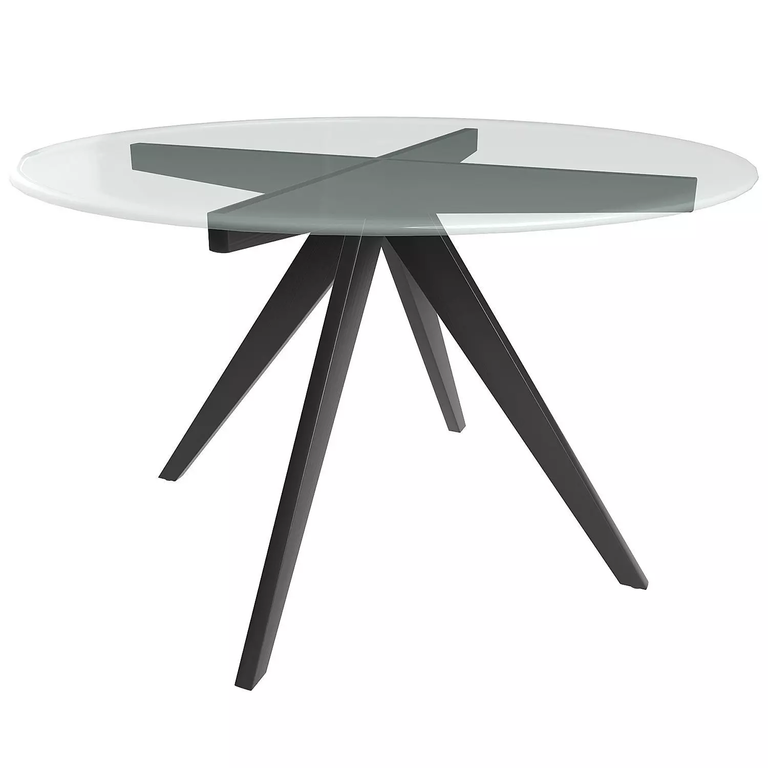 120cm Anders Round Glass-Top Dining Table Low-poly 3D model_0