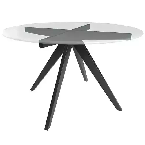 120cm Anders Round Glass-Top Dining Table