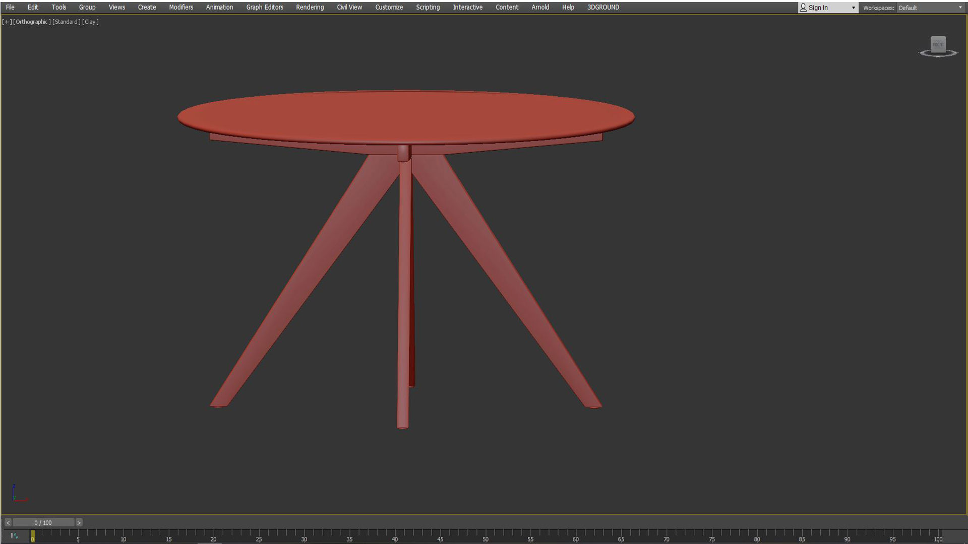 120cm Anders Round Glass-Top Dining Table Low-poly 3D model_3
