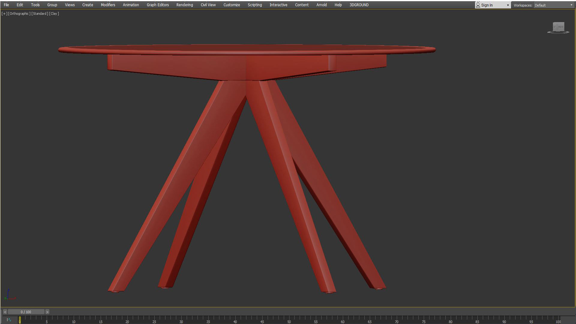 120cm Anders Round Glass-Top Dining Table Low-poly 3D model_8