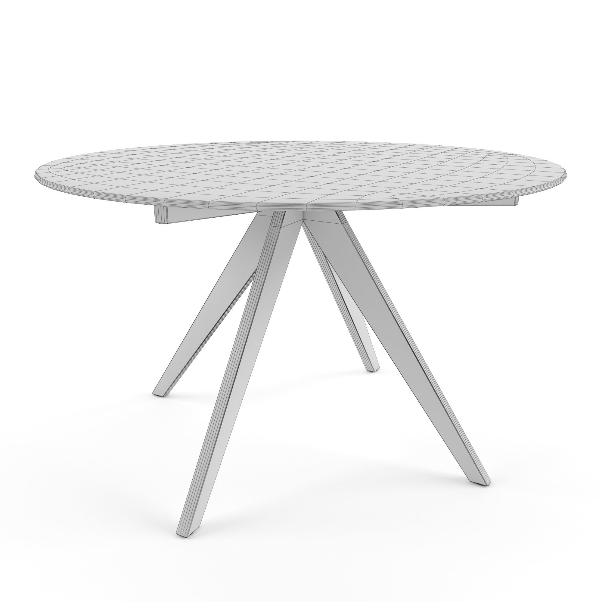 120cm Anders Round Glass-Top Dining Table Low-poly 3D model_2