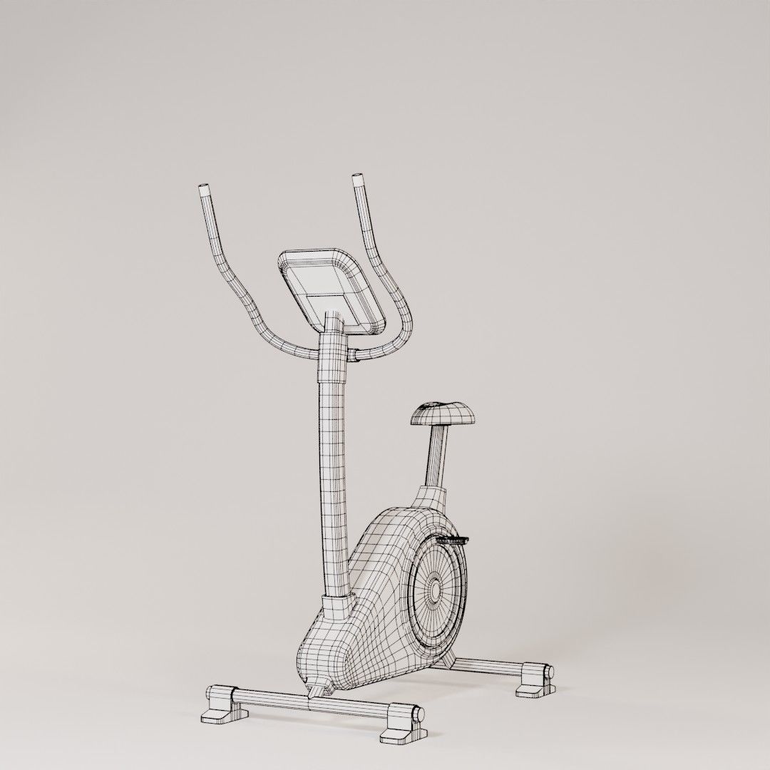 Exercise Bike Low-poly 3D model_5