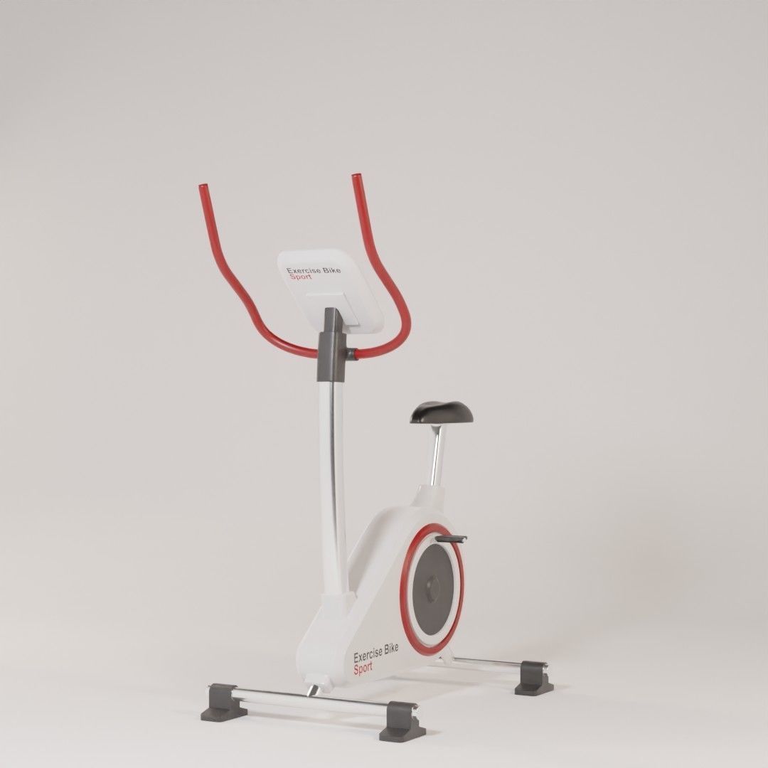 Exercise Bike Low-poly 3D model_3