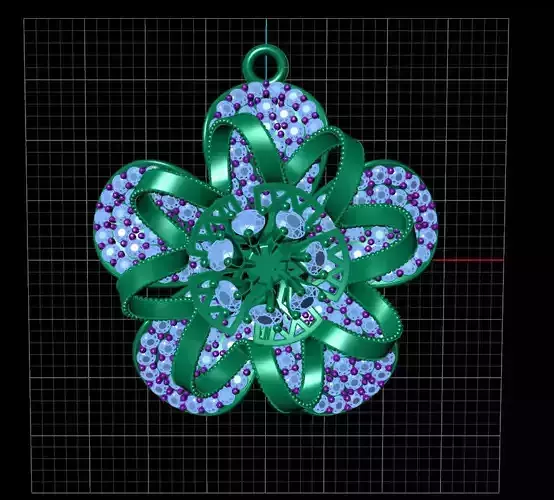 file 3dm flower ornament with crystals