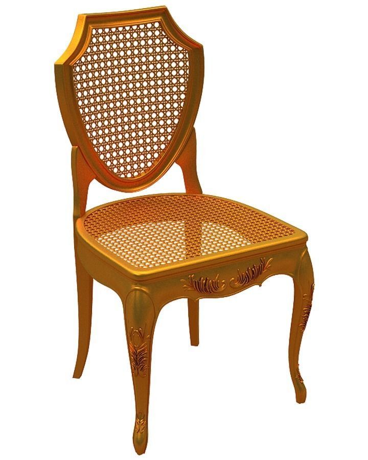 Classical Dining chair Low-poly 3D model_1