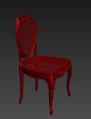 Classical Dining chair Low-poly 3D model_9
