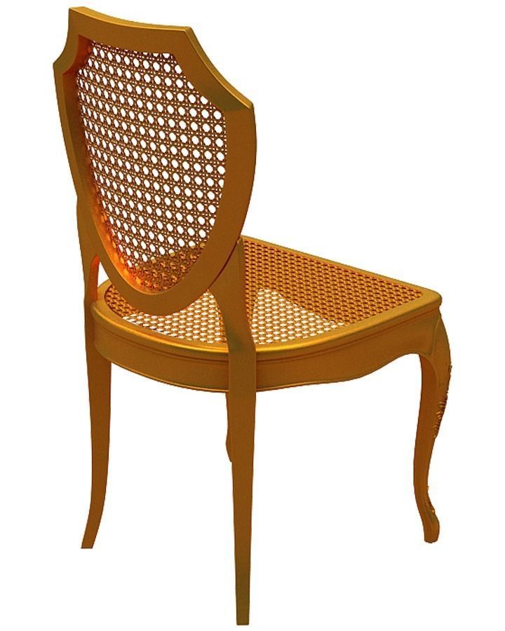 Classical Dining chair Low-poly 3D model_3
