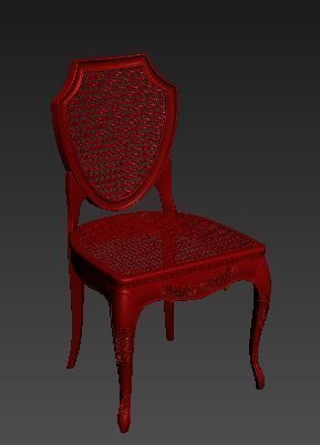 Classical Dining chair Low-poly 3D model_8