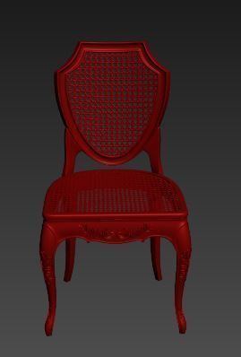 Classical Dining chair Low-poly 3D model_7