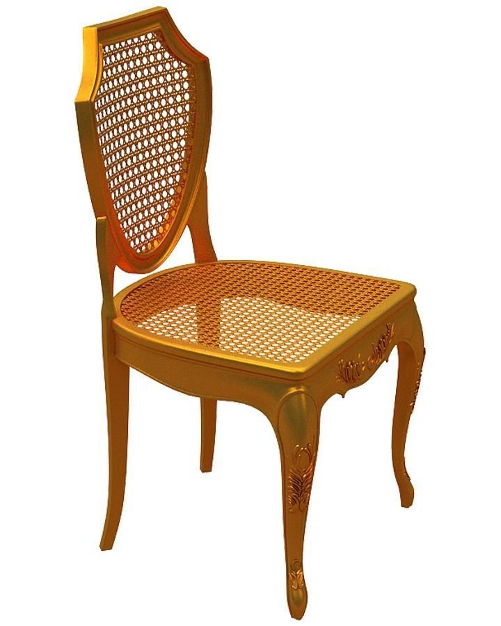 Classical Dining chair Low-poly 3D model_2