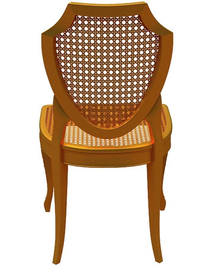 Classical Dining chair Low-poly 3D model_4