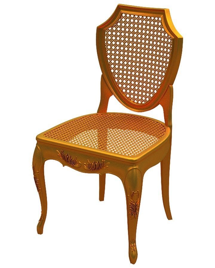 Classical Dining chair Low-poly 3D model_5