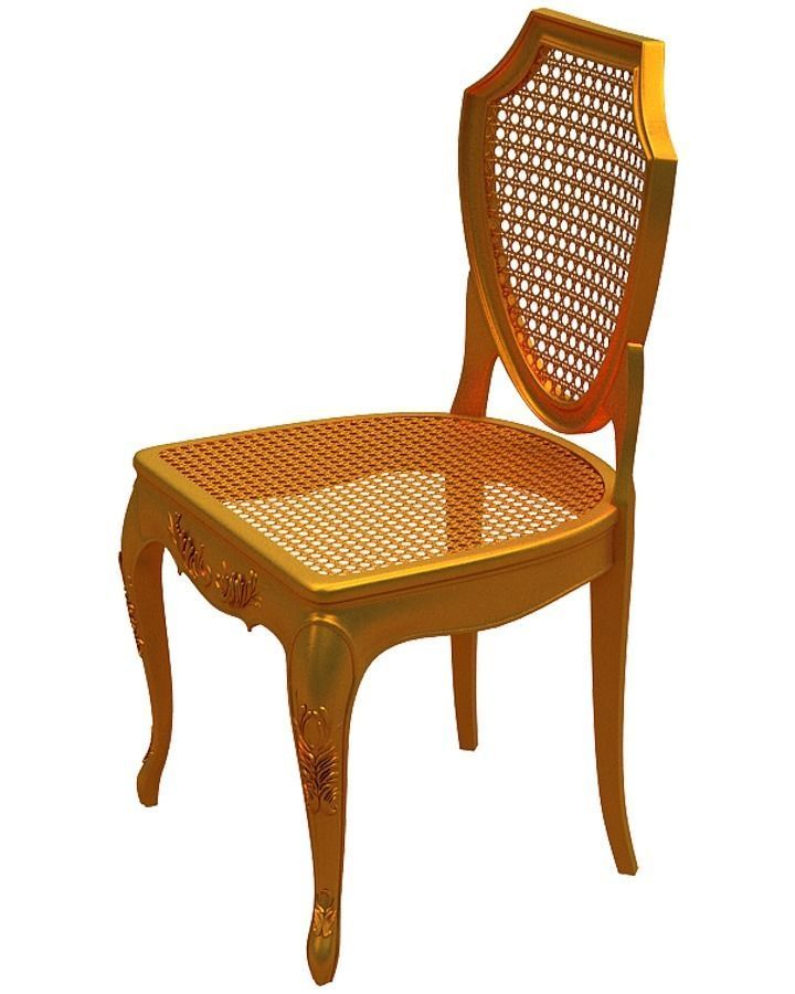 Classical Dining chair Low-poly 3D model_6