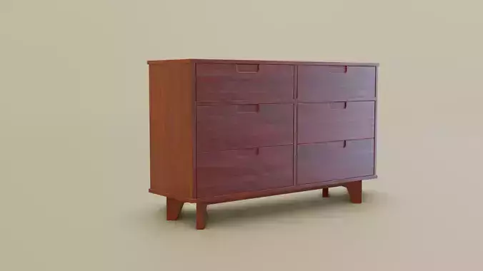 6 Drawer Mid Century Modern Dresser