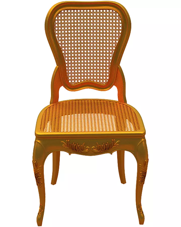 Classical Dining chair Low-poly 3D model_0