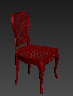 Classical Dining chair Low-poly 3D model_9