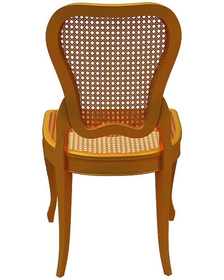 Classical Dining chair Low-poly 3D model_4