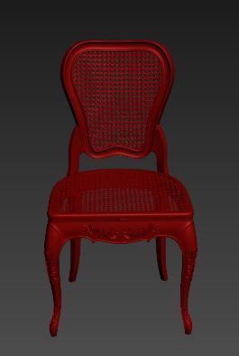 Classical Dining chair Low-poly 3D model_7