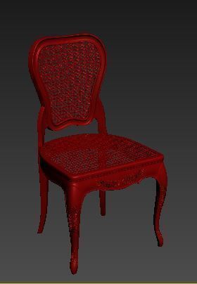 Classical Dining chair Low-poly 3D model_8
