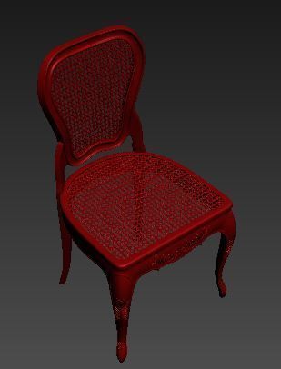 Classical Dining chair Low-poly 3D model_12