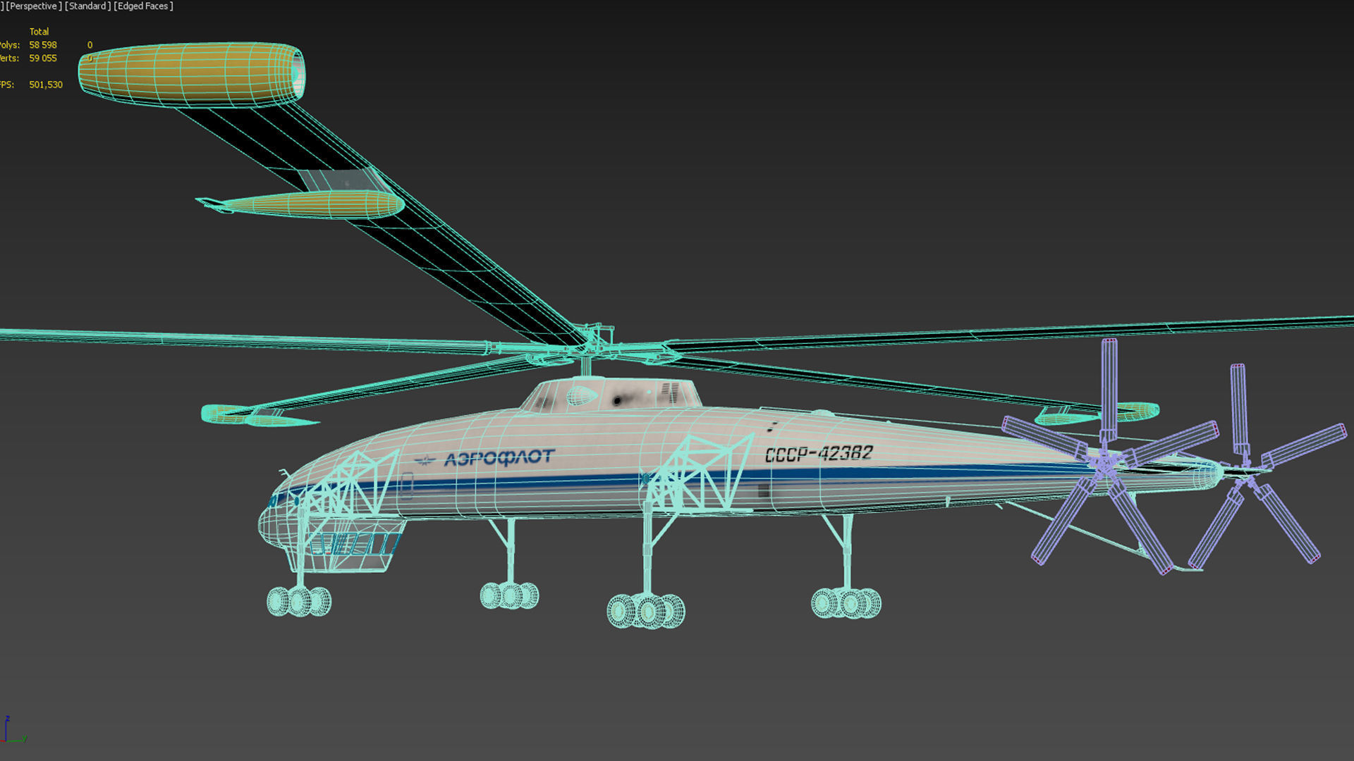 Kamov heavy lift helicopter 3D model_14