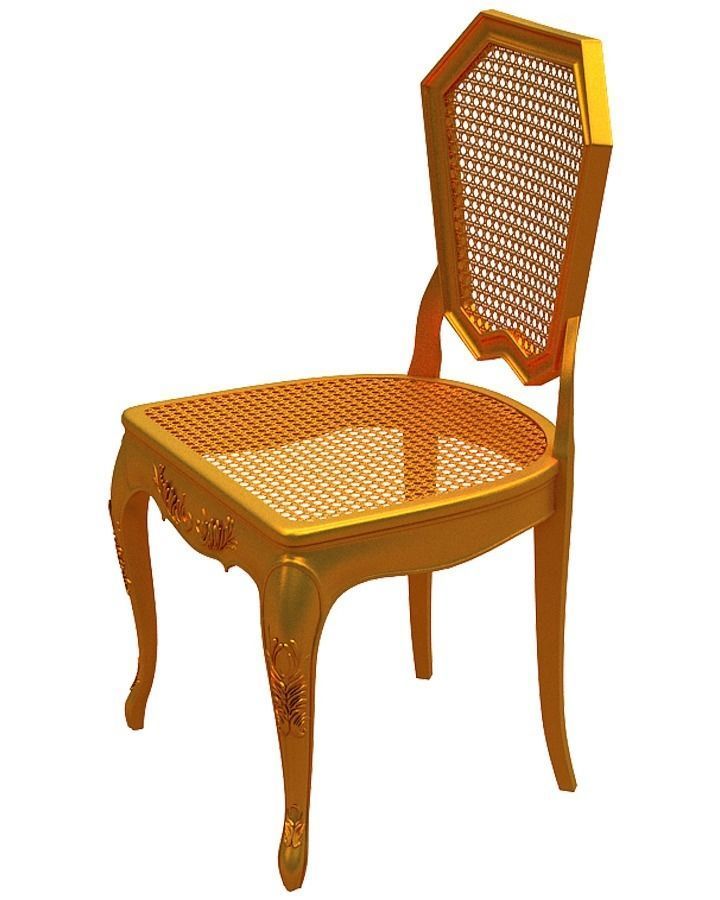 Classical Dining chair Low-poly 3D model_6