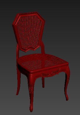 Classical Dining chair Low-poly 3D model_8