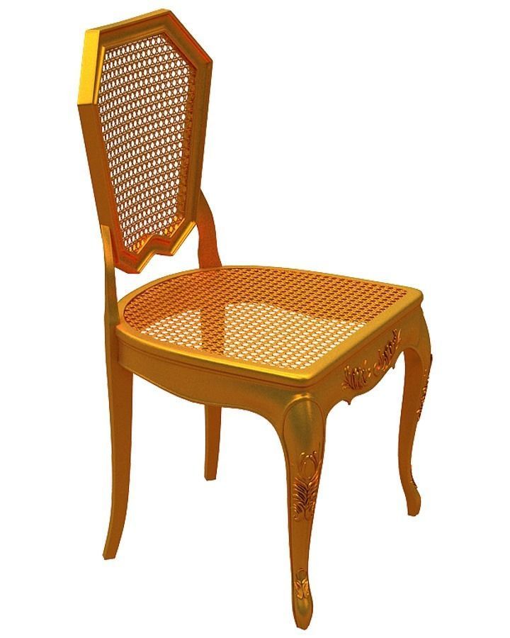 Classical Dining chair Low-poly 3D model_2