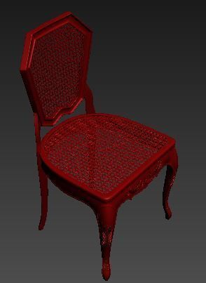Classical Dining chair Low-poly 3D model_12