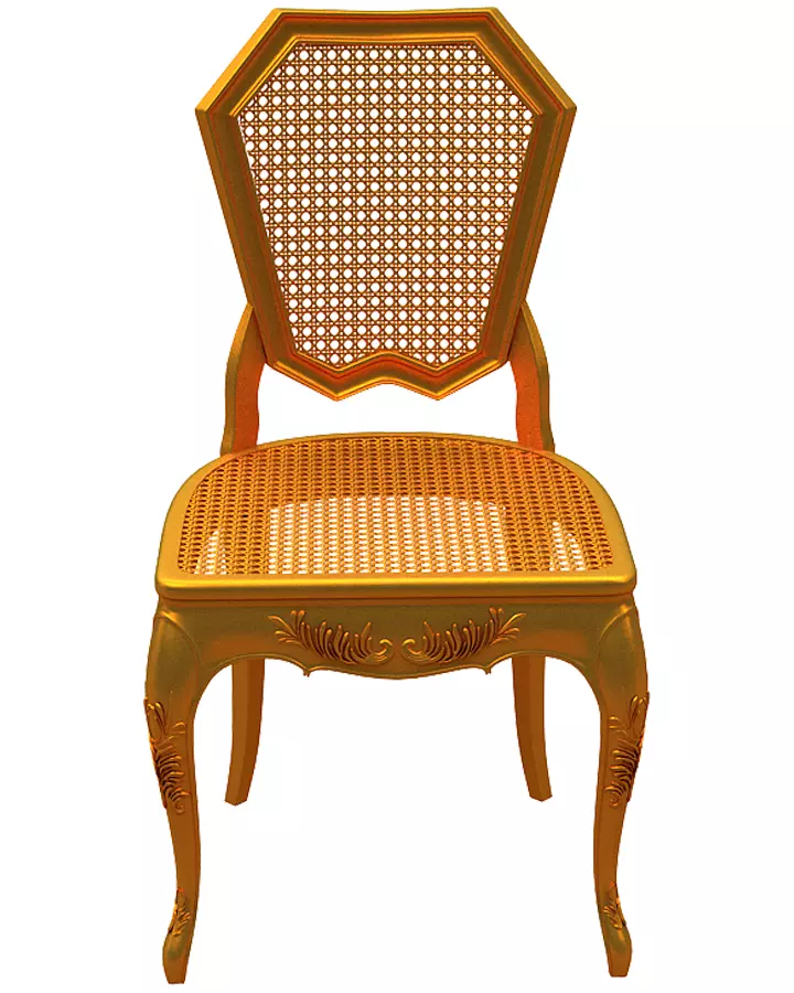 Classical Dining chair Low-poly 3D model_0