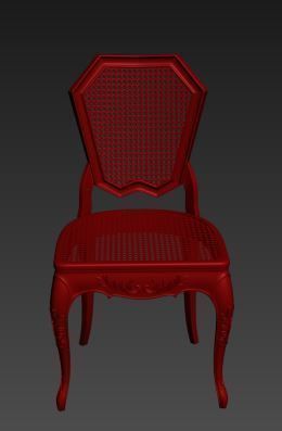 Classical Dining chair Low-poly 3D model_7