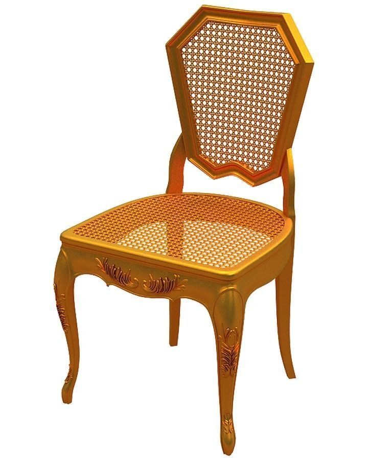 Classical Dining chair Low-poly 3D model_5