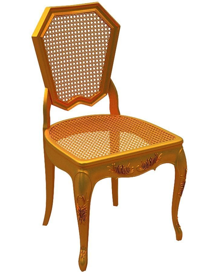 Classical Dining chair Low-poly 3D model_1